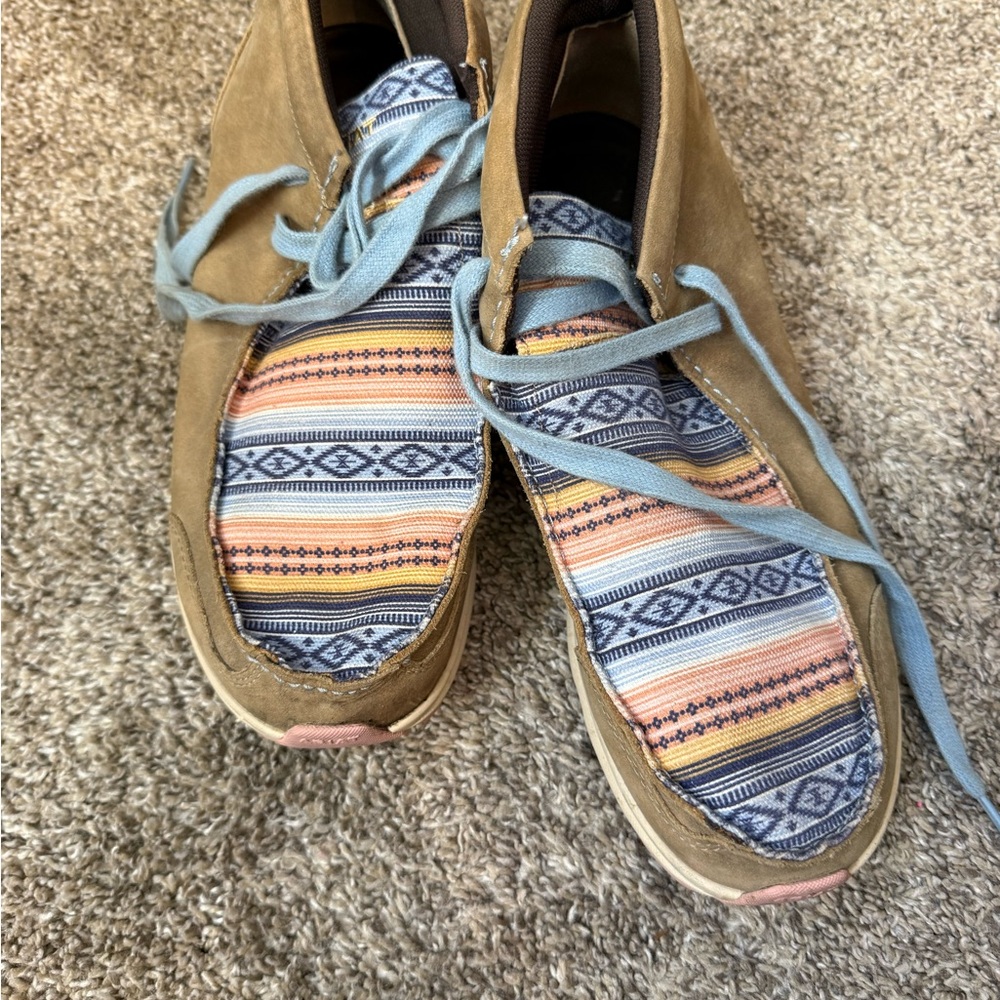 Ariat Tan and Blue Patterned Women's Sneakers